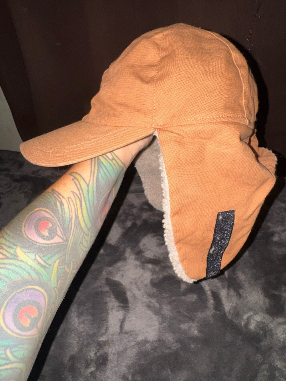 Brown Winter Trapper Hat Fleece Lined Adjustable Ear Flap Cap